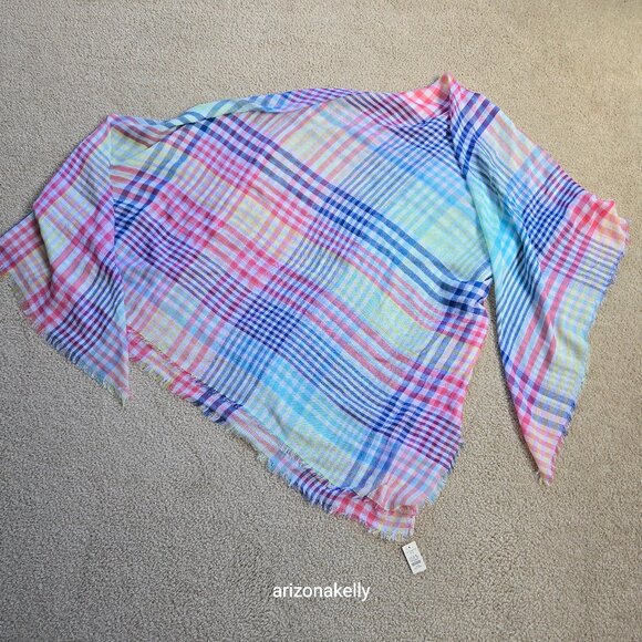 Talbots Accessories - NWT Talbots Lightweight Plaid Scarf Square Summer Colorful